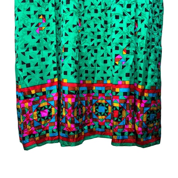 Anne Crimmins Umi Collections 80s Silk Long Sleeve Button Front Maxi Dress Sz 4 - Picture 5 of 8